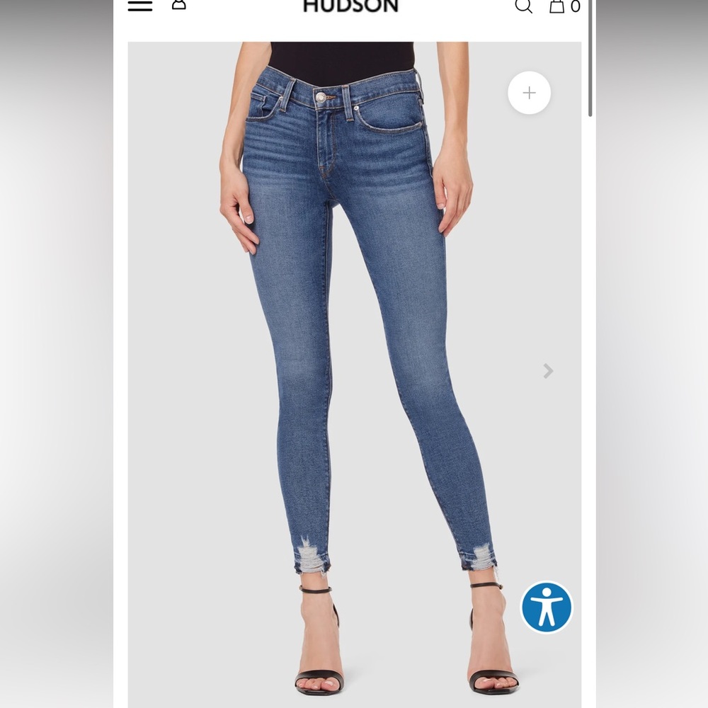 Hudson nico skinny Jean with raw hem